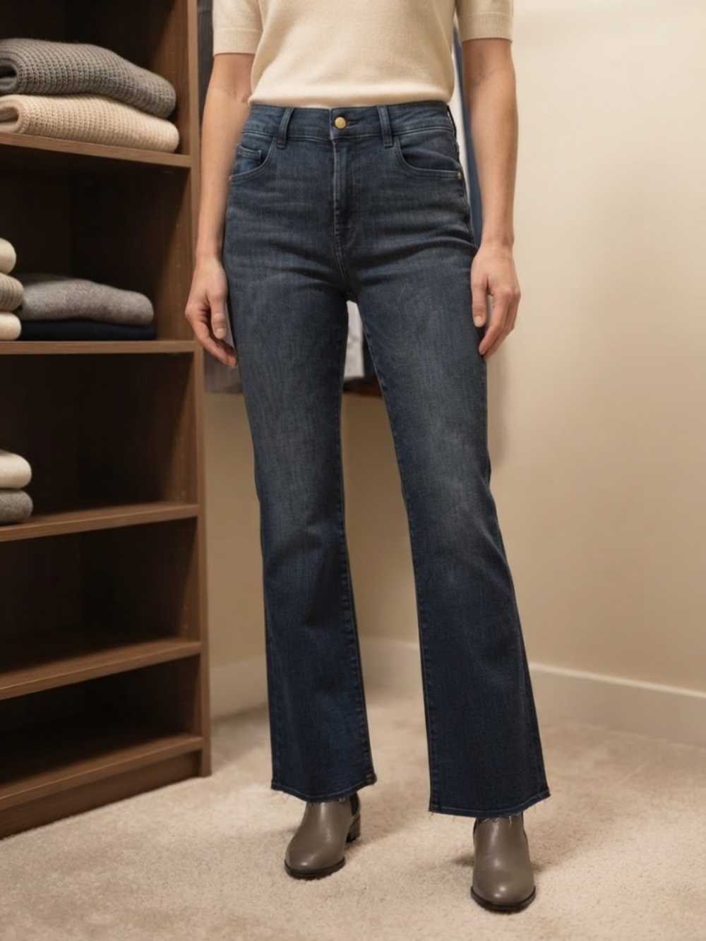 New DL1961 Bridget Bootcut Blue High Rise Instasculpt Size 31